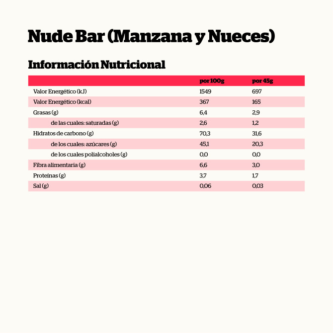 Nude Manzana y Nueces (24 uds)