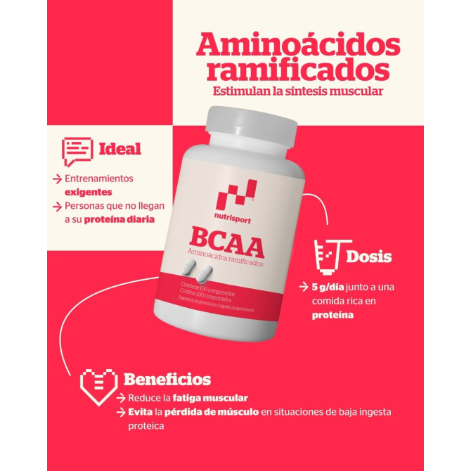 BCAA Aminoácidos Ramificados (100 uds)